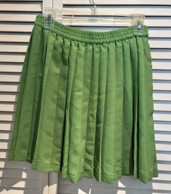 Esprit lime green pleated skirt elastic waist ESSENTIALS small