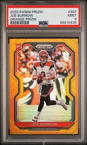 2020 Prizm #307 Joe Burrow Orange Prizm 197/249 PSA 9