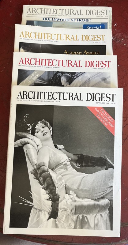 LOT 4 ARCHITECTURAL DIGEST MAGS GLAMOUR HOLLYWOOD-SEE DESCRIPTION FOR ISSUES!