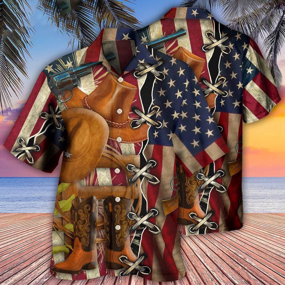 LA LEELA Men's American Flag Hawaiian Shirt - Short Sleeve Button Down, Relaxed Fit - View #7
