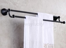 Oil Rubbed Bronze Wall Mounted Bathroom Double Towel Rail Holder Rack wba852