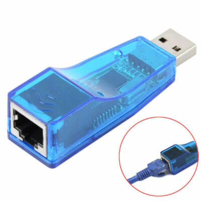 NEU USB AUF ETHERNET 10/100M NETZWERK RJ45 LAN ADAPTER INTERNET INET BLAU Z48