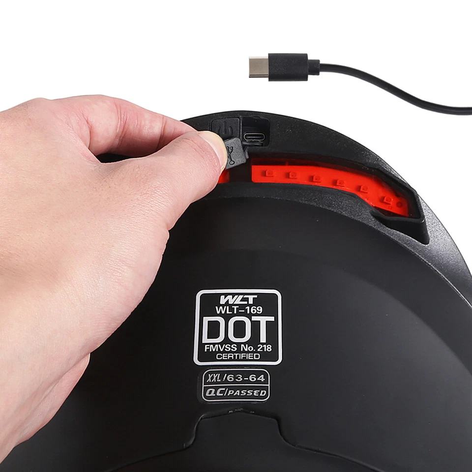 DOT Luz LED Abatible Modular Doble Viseras Cara Completa Casco de Motocicleta Hombres Mujeres Foto 4 de 4