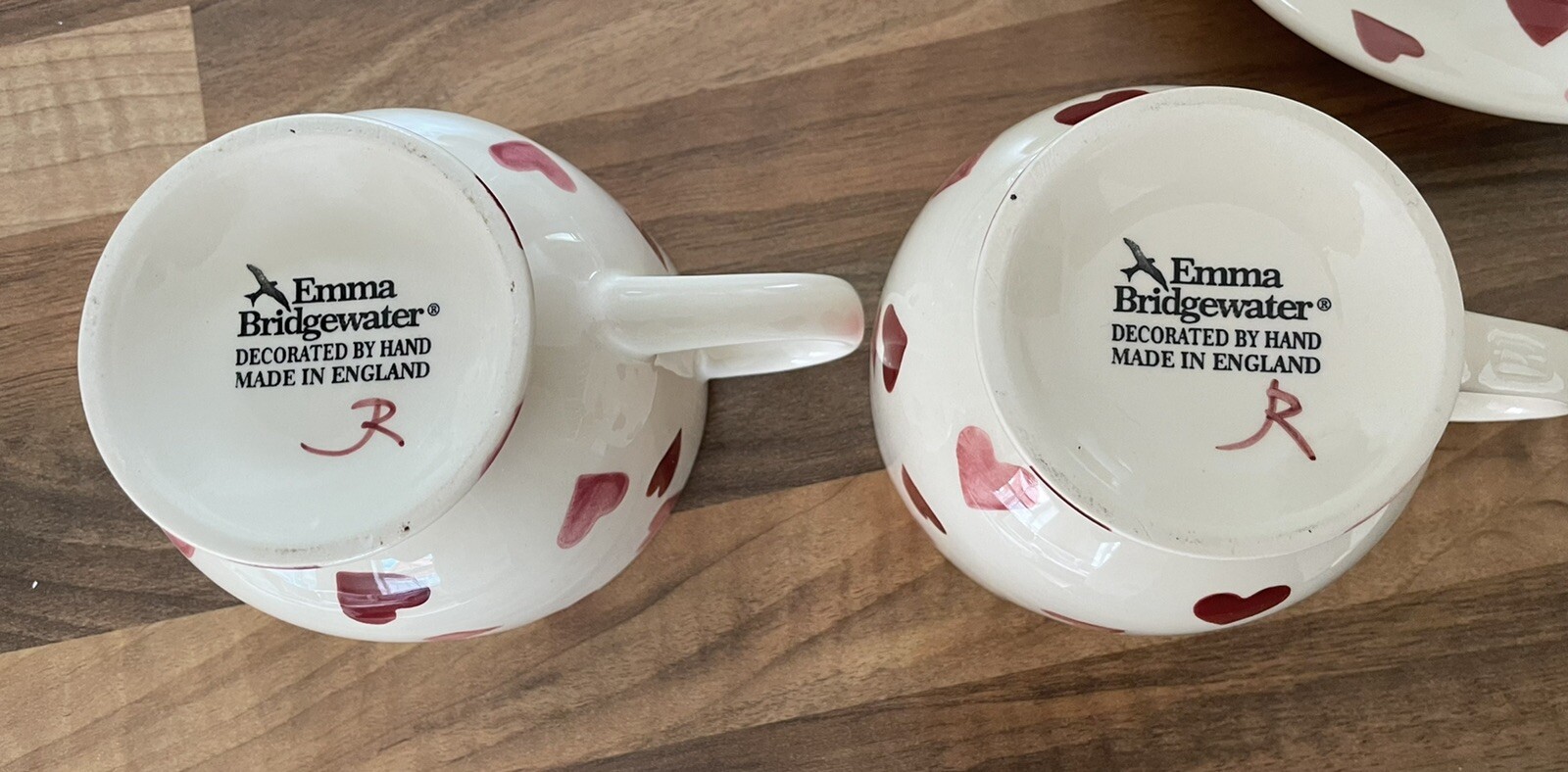 Emma Bridgewater Pink Hearts Cups & Saucers x 2 eBay