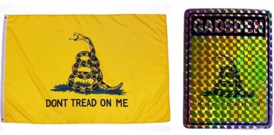  Wholesale Combo Set Gadsden Don't Tread On Me 3x5 3 x5  Flag and 3''x4'' Decal