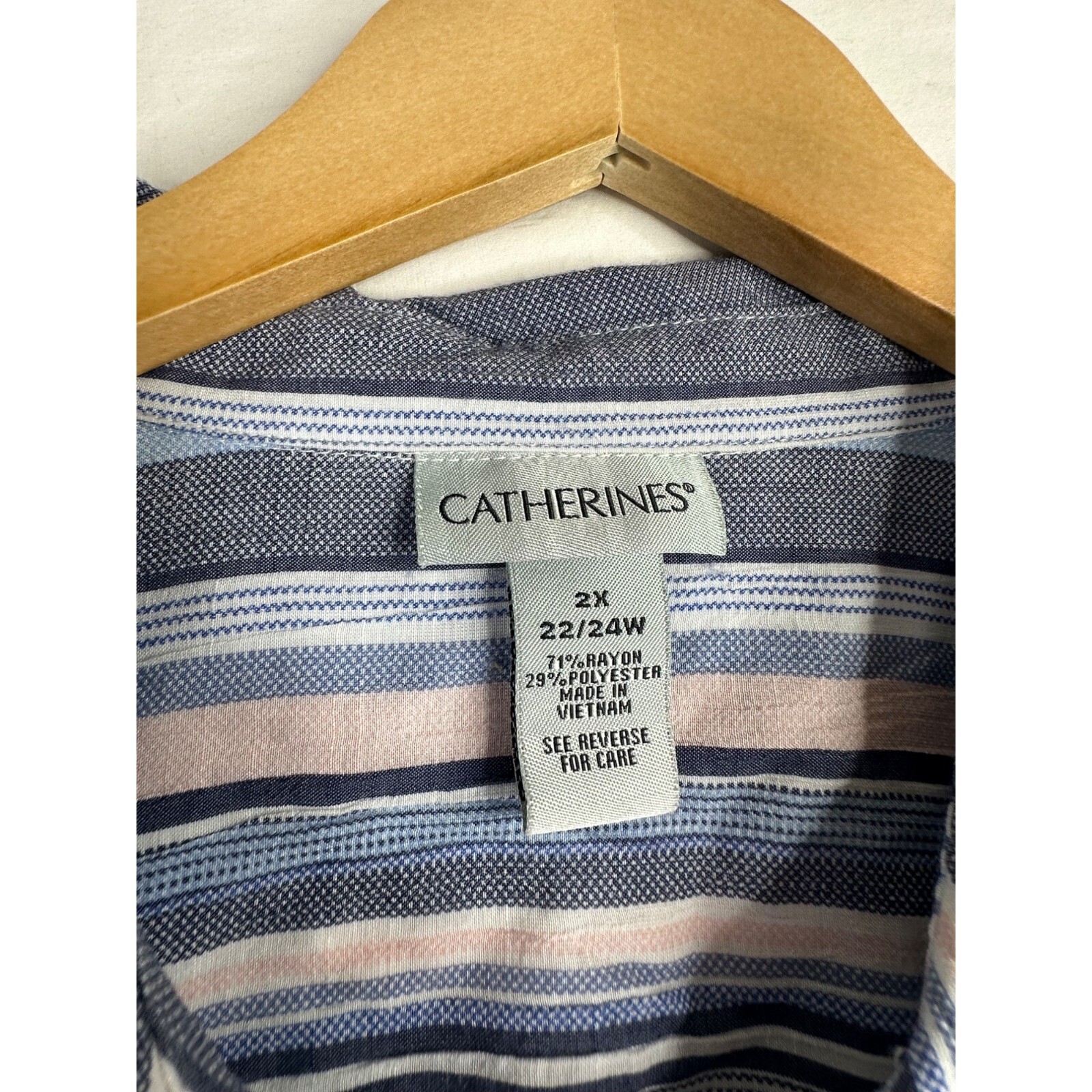 Catherines Striped Multicolor Button Down Blouse … - image 2