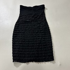 H&M Divided Women's Black Ruffle Strapless Bodycon Mini Dress Sz 2