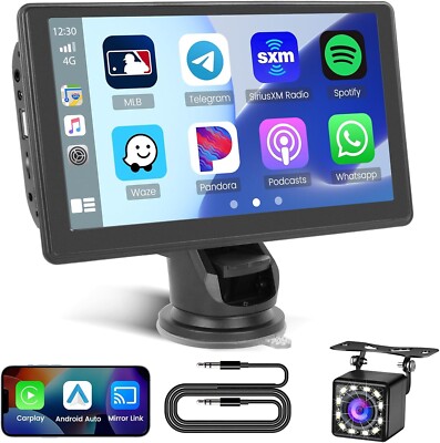 Hikity Portable Wireless CarPlay Android Auto Screen - Autoradio 7'' HD Touchscr