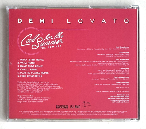 DEMI LOVATO * COOL FOR THE SUMMER * US 6 TRK PROMO CD * BN&M! * CONFIDENT - Picture 2 of 3