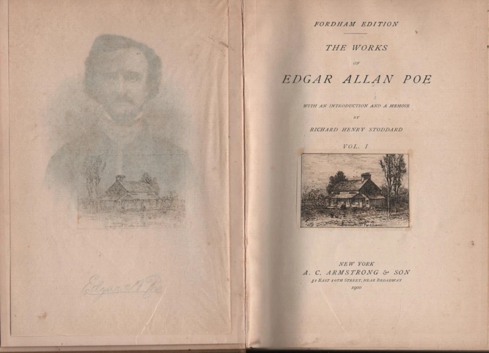 The Works of Edgar Allan Poe, Volume I A. C Armstrong & Son Fordham Edition 1900 Foto 3 de 4