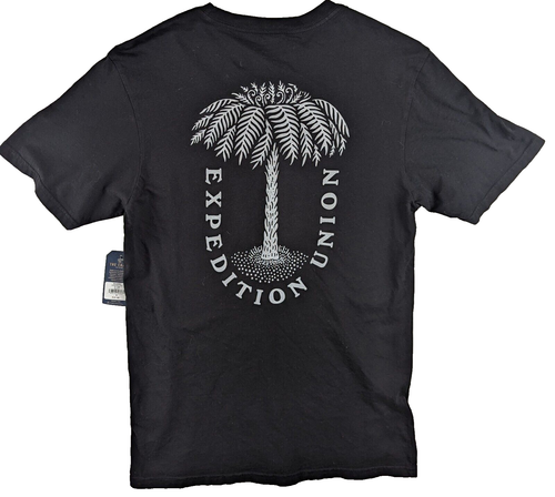 ROARK Expedition Union Black Pullover Palm Tree T-Shirt Men S NEW - 第 1/4 張圖片