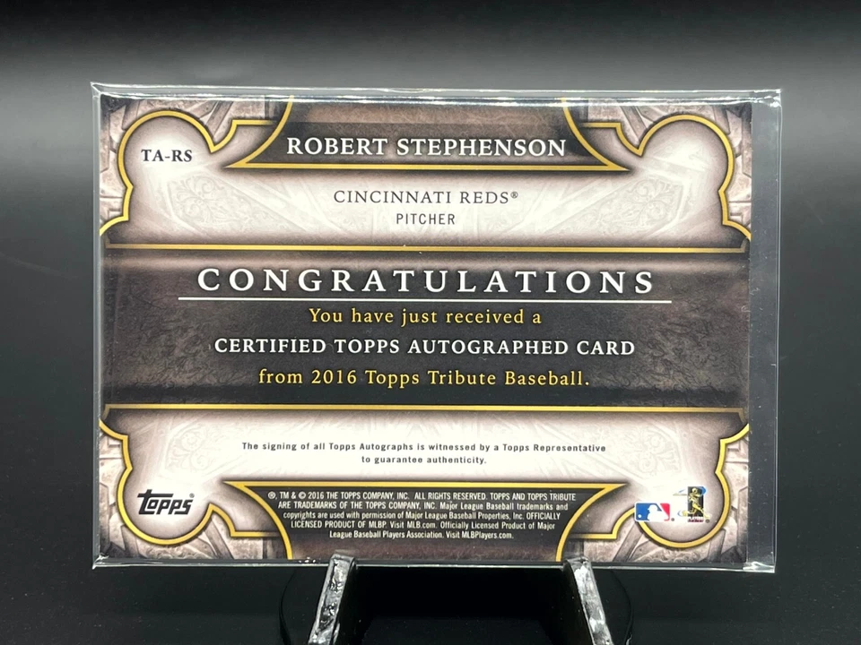2016 Topps Tribute Autographs #TARS Robert Stephenson/199 - Image 4 of 4