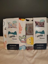 (2) Squish Pillow Ultra Soft Multicolor Pillowcases Squishmallows NEW! Cute!