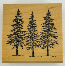 Rubber Monger Forest Trees Nature Wood Mount Rubber Stamp