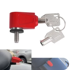 Red Seat Lock Push Pin Screw 2 Keys Anti Theft For Harley Sportster Dyna Touring