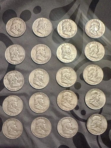 Franklin Half Dollar Lot-90% Silver- Full Roll Of 20