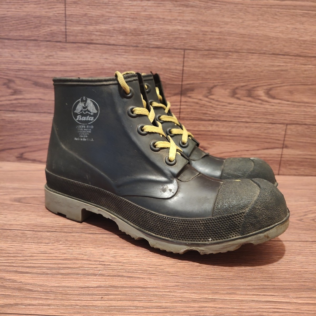 BATA Rubber Boots Steel Shank Toe Black Size 11 Tactical Cold Weather Grunge Bata Steel Toe Rubber Boots Mens Size 10 Black | eBay main image 2