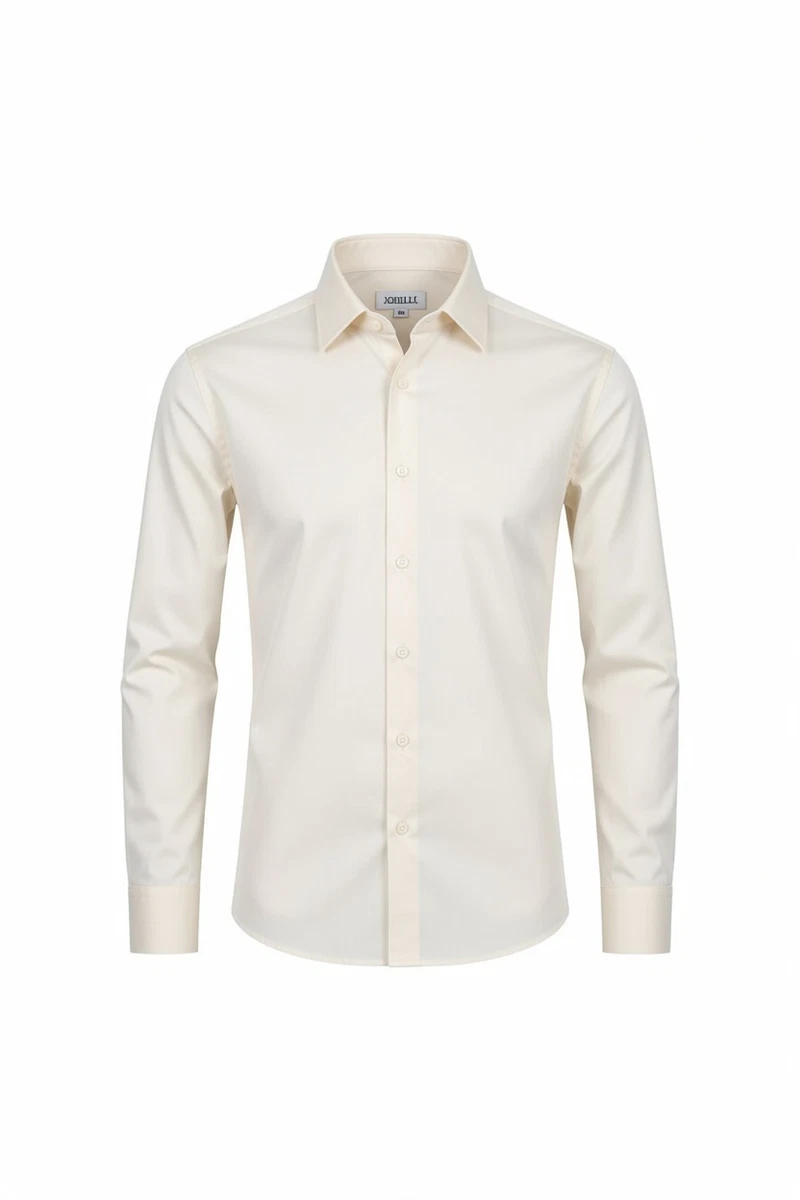 White Slim Button-Down Dress Shirts for Men for sale | eBay