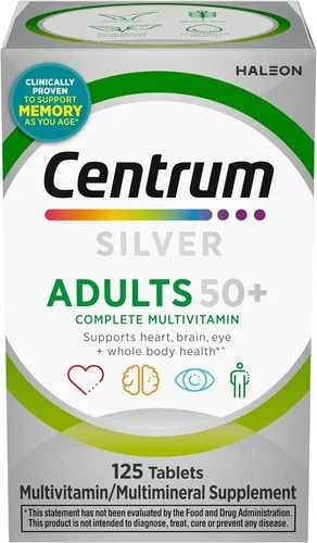 Centrum Silver Adults 50 Plus Multivitamin With Vitamin C, D & E, 125 Count