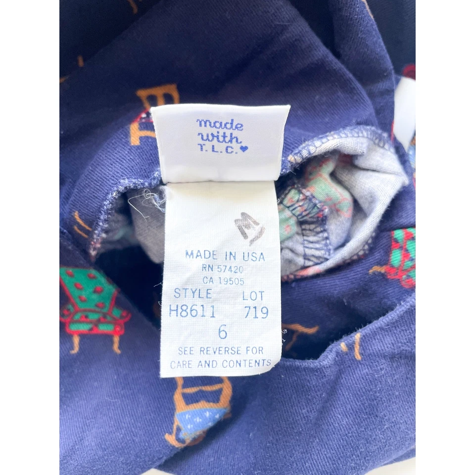 Girl's Vintage Hartstrings Navy Blue Cotton Chair Dress Size 6 - Image 4 of 4