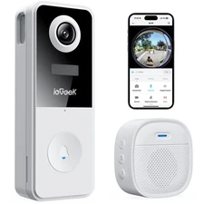 ieGeek Doorbell Camera Wireless No Subscription, 3MP Video Doorbell with Chim...