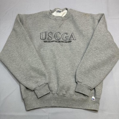 Vintage Russell Athletic Sweatshirt Mens Large Gray USCGA Academy Crewneck