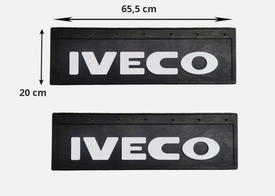 MMW LKW Mulden Matschschutz PAAR Gummi MUD FLAPS 650 x 200 Mit IVECO Logo