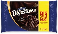 Digestives Dark Chocolate Biscuits Twin Pack 2 x 266 g, 532 g Total