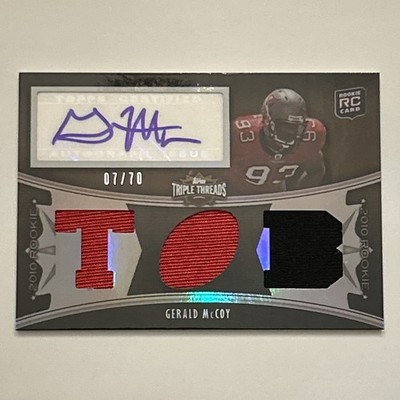 2010 Topps Triple Threads FB, ROOKIE CARD of Gerald McCoy, #129, S/N 07/70.