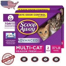 Advanced Multi-Cat Litter, 37lb Pack, Meadow Fresh Scent, 7-Day Odor Control 1.46 per pound