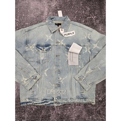 Size XL-Purple Brand P027 Light Indigo Denim Jacket Authentic New with Tags