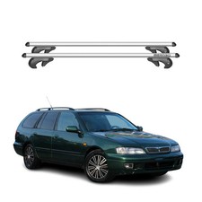Menabo Dachträger Grundtäger für Nissan Primera Kombi 1990-2002 90kg Alu Grau 2x