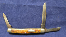 CASE XX USA 6344 3 Blades 3 1/4" Jigged Red Bone Handle c1940-1965