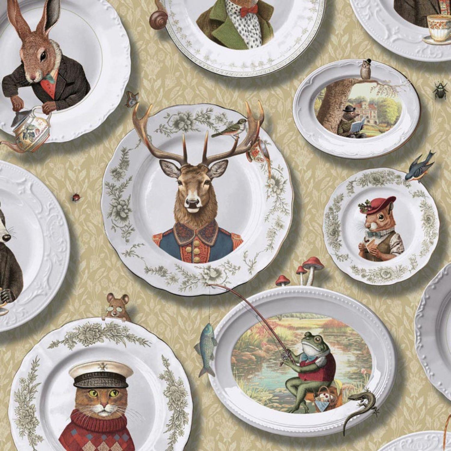 Holden Decor Vintage Tea Party Ochre Wallpaper 13940 - Image 4
