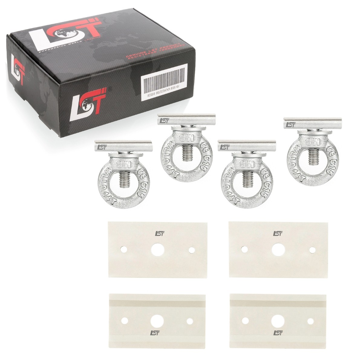 4x Lashing Eye Underlay Flexboard 25mm Screw Set for MERCEDES Vito Mixto W639