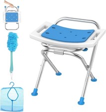 Folding Shower Chair Seat, 17.5" Stainless Steel Small Shower Chair for Inside S