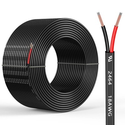 18 Gauge 2 Conductors 30FT Electrical Wire, Flexible Low Voltage PVC Copper