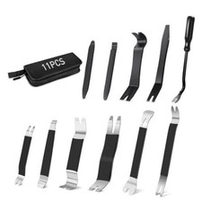 11PCS Trim Removal Tool Kit, Metal Nylon Pry Tools Set for Car 11Pcs Black