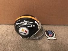 FRANCO HARRIS SIGNED Steelers Mini Helmet Beckett COA AUTOGRAPH - INSCRIBED