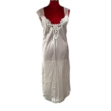 Vintage NOS Dentelle light pink silky satin peignoir set gown  robe size S