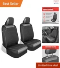 Black Cloth Car Seat Covers Front Set 4-Piece Universal Fit Polyester Protector