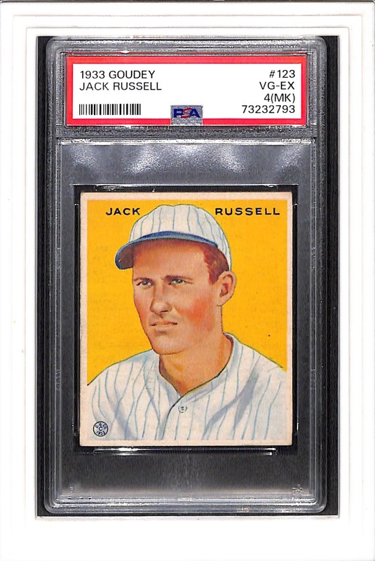 1933 Goudey #123 Jack Russell PSA 4 SN 73232793