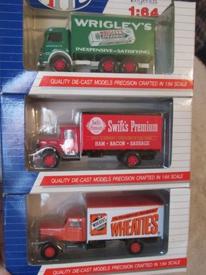 AHL 1:64 Diecast Semi Trucks Lot 3-Pack Wrigley's Gum Swift Premium Wheaties NEW