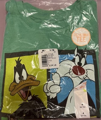LOONEY TUNES DAFFY, BUGS, TAZ, & Sylvester. Size 4  Short Sleeve Tee Shirt