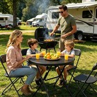 OROFULL 32" Round Folding Table, HDPE Desk for Picnic, Banquet & Party, Black — photo 7