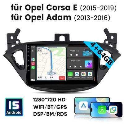 8-kern Android 15 Autoradio GPS Navigation WIFI Für Opel Corsa E 2015-2019 Adam