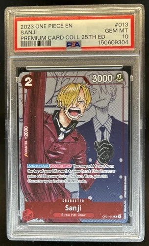 2023 One Piece Premium Card 25th Anniversary Sanji Promos #OP01-013 PSA 10