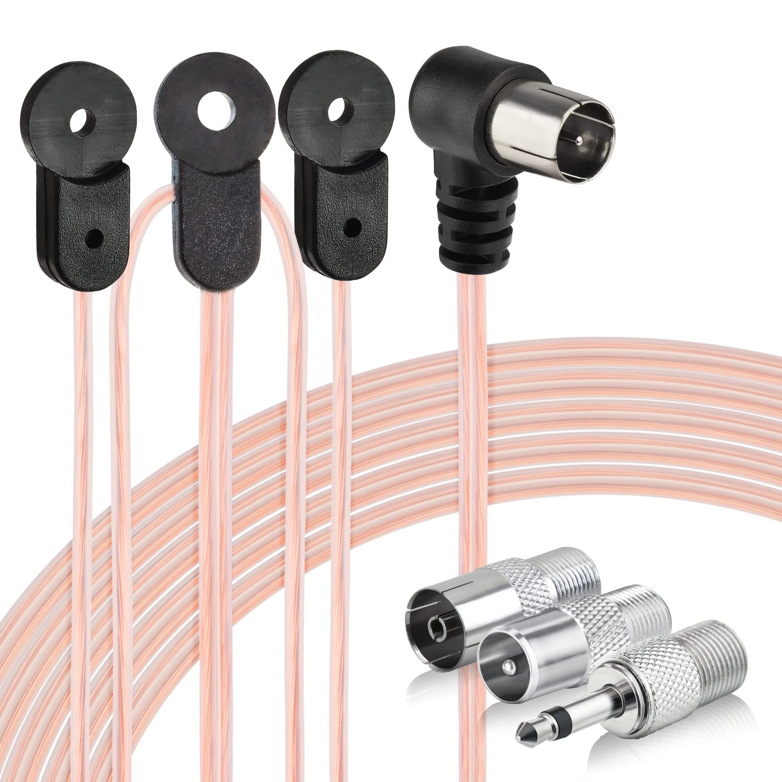 Bingfu FM Antenna 75ohm Dipole Indoor FM Antenna F Male Adapter and F to (c6h)