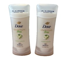 Dove 0 Aluminum Deodorant Stick Cucumber and Green Tea 2 Pack 2.6 oz Each