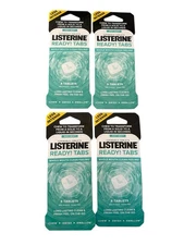 Listerine Ready! Tabs Soft Mint Chewable Sugar Free 8 Tablets Each Pack of 4